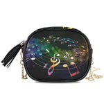 Load image into Gallery viewer, Crossbody bag PU Leather Neon Music Notes.
