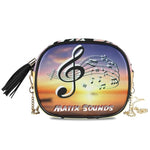 Load image into Gallery viewer, Crossbody bag PU Leather Neon Music Notes.
