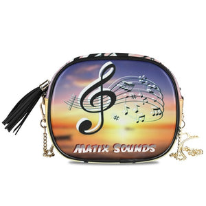 Crossbody bag PU Leather Neon Music Notes.