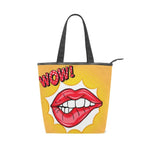 Load image into Gallery viewer, Tote Bags Shoulder Cloth Shopping Bag Eco Sexy red lips Female.
