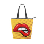 Load image into Gallery viewer, Tote Bags Shoulder Cloth Shopping Bag Eco Sexy red lips Female.
