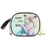 Load image into Gallery viewer, Bag Handbag Chain Super Mama Mom Girls Crossbody Bag.
