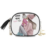 Load image into Gallery viewer, Bag Handbag Chain Super Mama Mom Girls Crossbody Bag.
