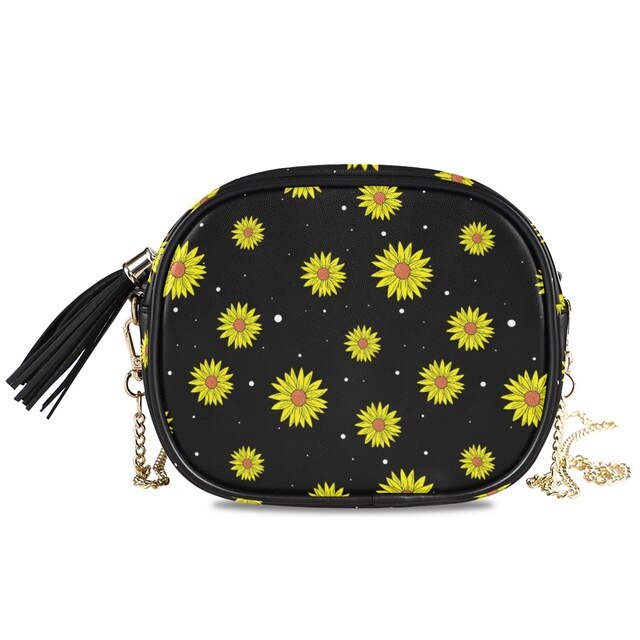 Shoulder Bag Sunflower Pattern Chain.