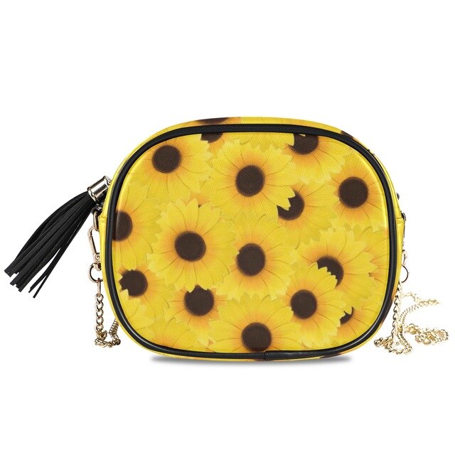 Shoulder Bag Sunflower Pattern Chain.