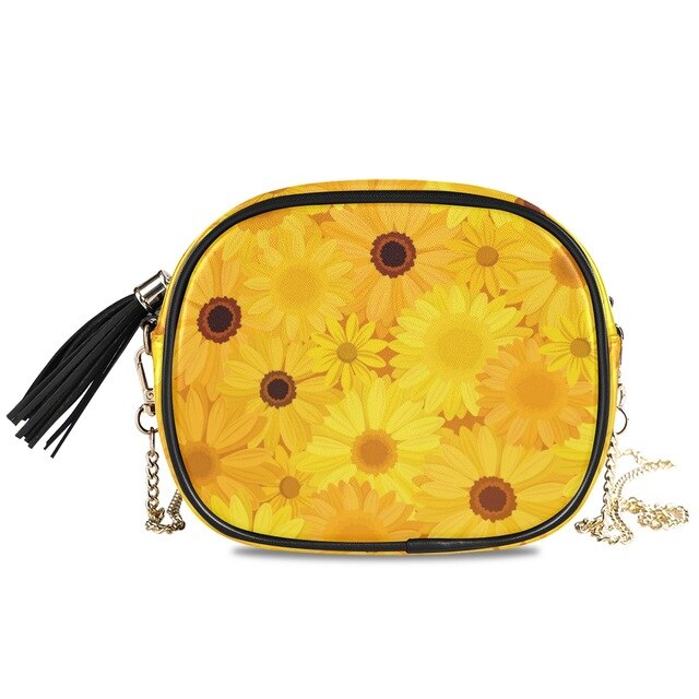 Shoulder Bag Sunflower Pattern Chain.