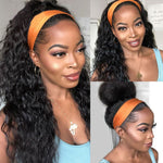 Load image into Gallery viewer, SVT Water Wave Glueless Human Hair Wigs Indian Headband Wig For Black Women Long Hair 12-26Inch Curly Headband Wig Natural Color
