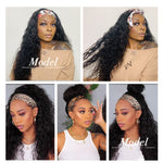 Load image into Gallery viewer, SVT Water Wave Glueless Human Hair Wigs Indian Headband Wig For Black Women Long Hair 12-26Inch Curly Headband Wig Natural Color
