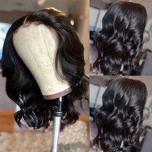 Short Bob Wig Transparent Lace Front Human Hair