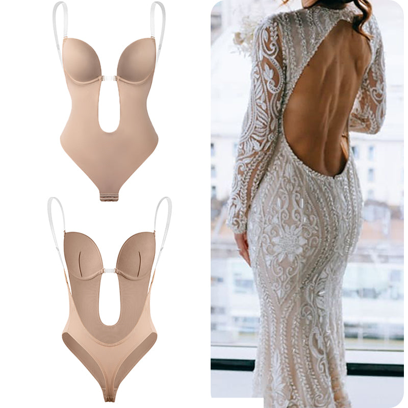 Bodysuit Corset Backless Shapewear Deep V-Neck