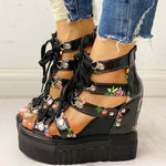 Load image into Gallery viewer, Hot Print Leisure Wedges Summer Shoes
