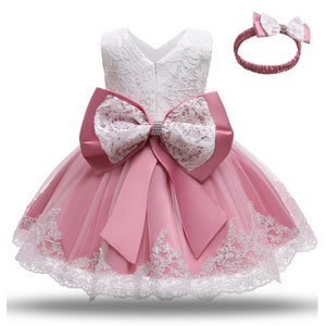 Lace Dresses Kids Flower Elegant