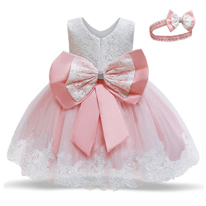 Lace Dresses Kids Flower Elegant