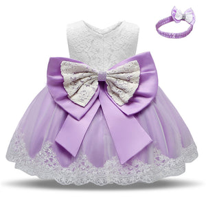 Lace Dresses Kids Flower Elegant