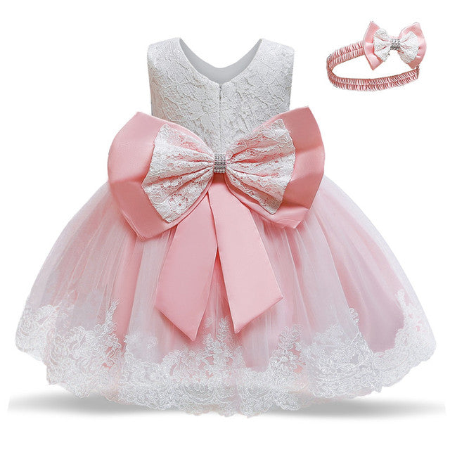 Lace Dresses Kids Flower Elegant