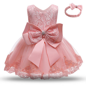 Lace Dresses Kids Flower Elegant