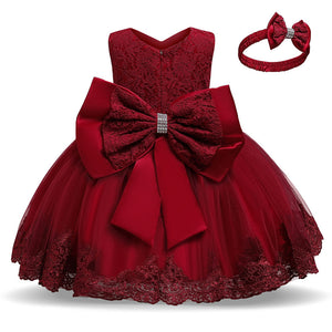 Lace Dresses Kids Flower Elegant