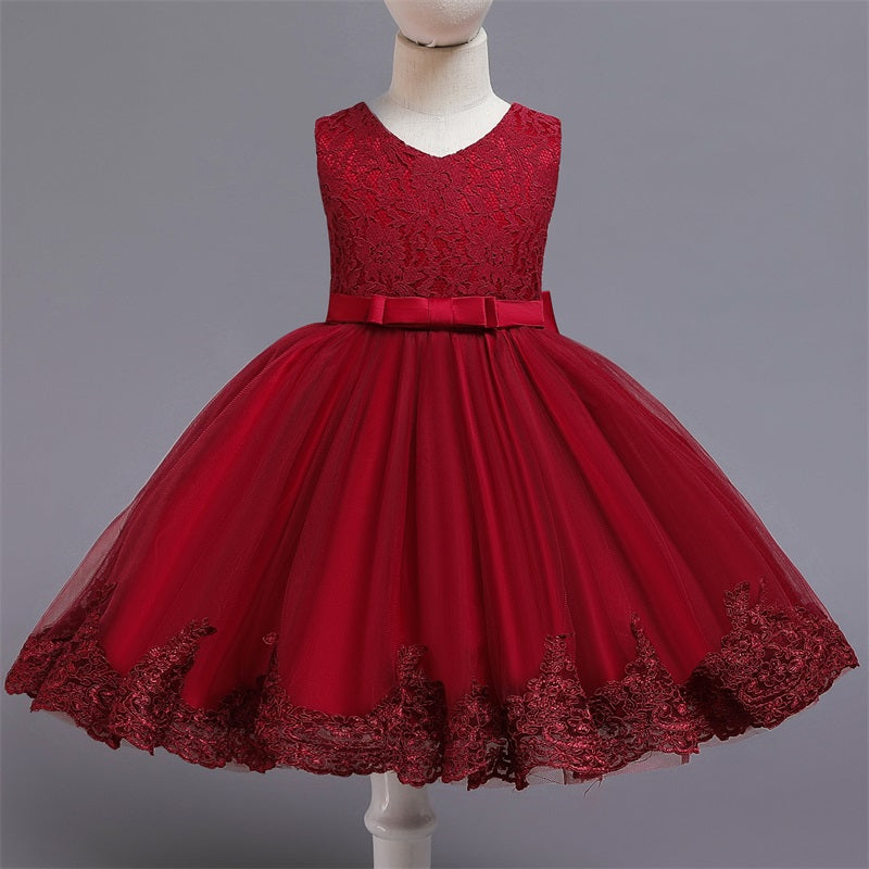 Lace Dresses Kids Flower Elegant