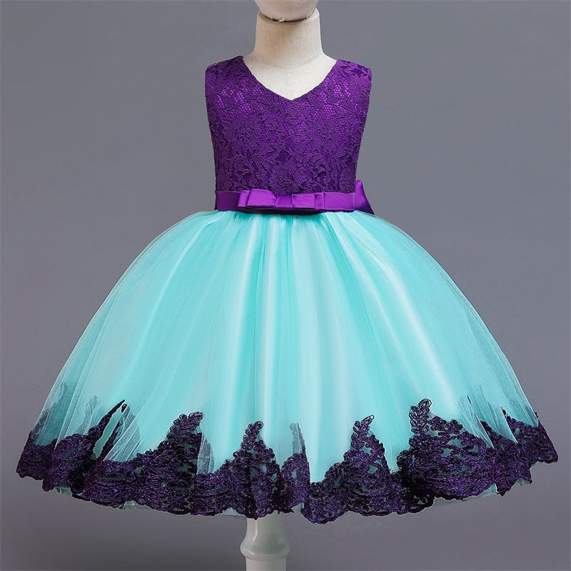 Lace Dresses Kids Flower Elegant