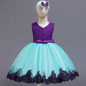 Lace Dresses Kids Flower Elegant