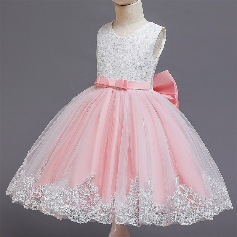 Lace Dresses Kids Flower Elegant