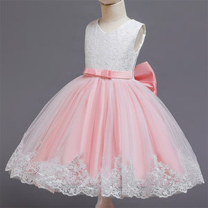 Lace Dresses Kids Flower Elegant