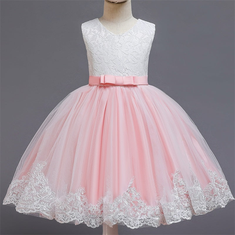 Lace Dresses Kids Flower Elegant