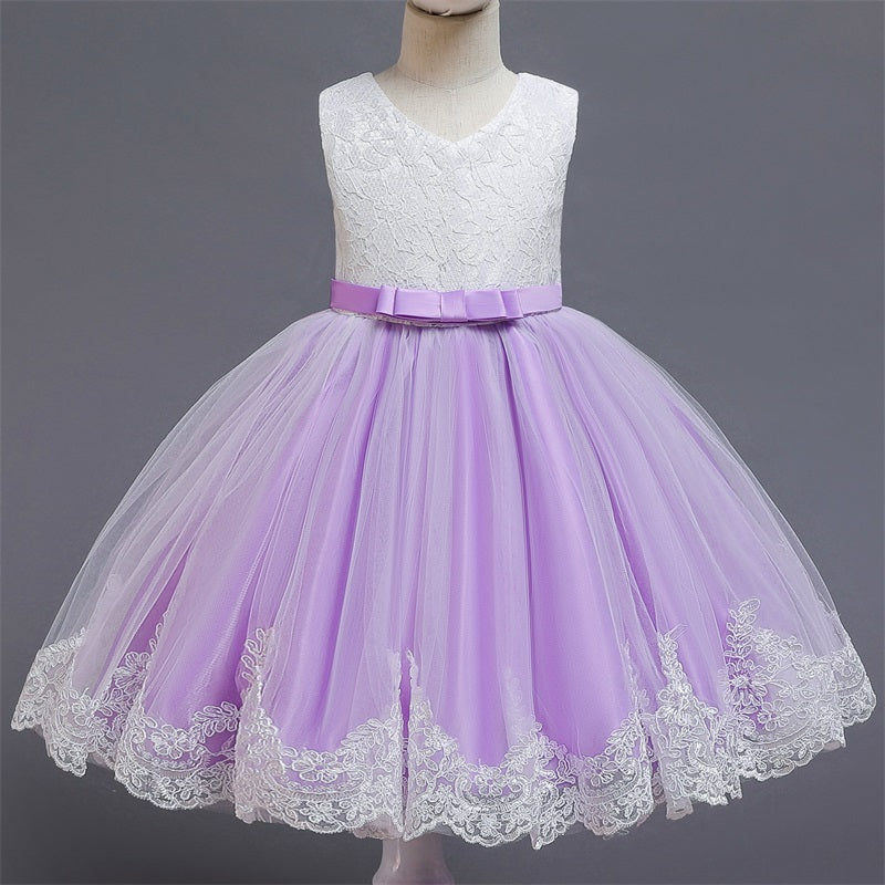 Lace Dresses Kids Flower Elegant