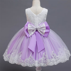 Lace Dresses Kids Flower Elegant