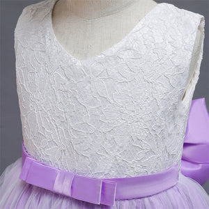 Lace Dresses Kids Flower Elegant