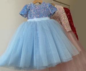 Girls Golden Sequin Shiny Tutu Dress