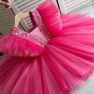 Girls Golden Sequin Shiny Tutu Dress