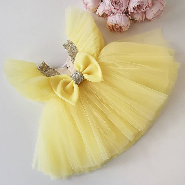 Girls Golden Sequin Shiny Tutu Dress