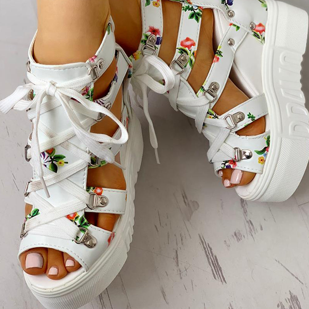 Hot Print Leisure Wedges Summer Shoes