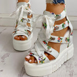 Load image into Gallery viewer, Hot Print Leisure Wedges Summer Shoes
